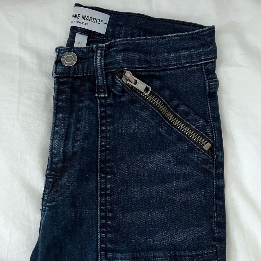 Etienne Marcel Zip Pocket Skinny Cargo Raw Hem Mid Rise Jean Sz 27